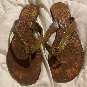 Tory Burch Brown and Tan Sandals